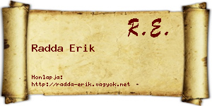 Radda Erik névjegykártya
